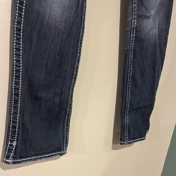 Silver Jeans Mckenzie Slim Bootcut Womens 24x32 Grey Thick Stitch Low Rise - Picture 3 of 12